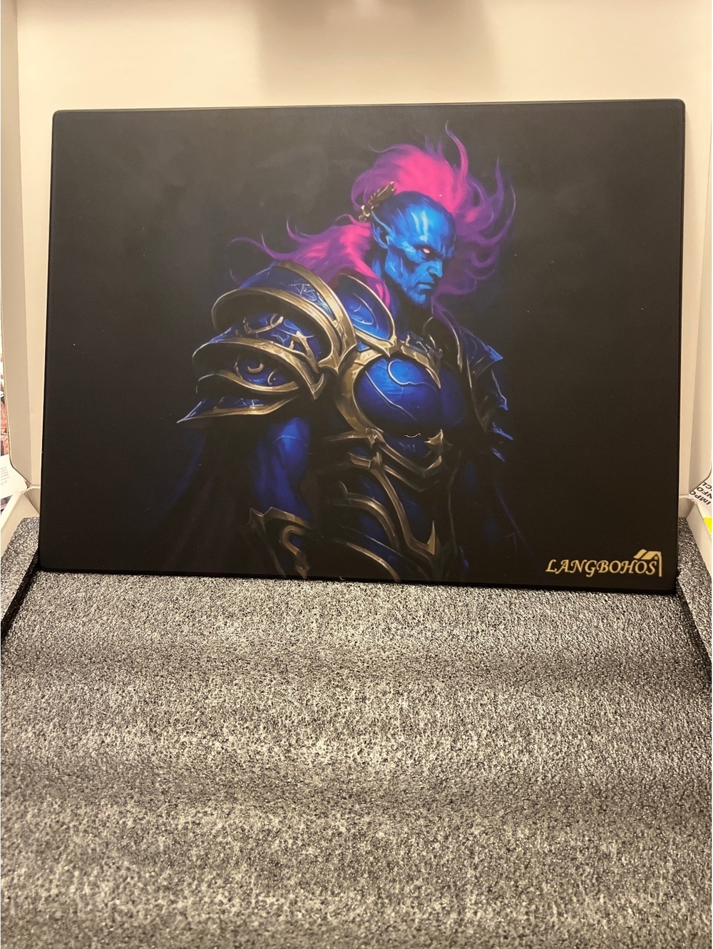 Tempered Glass Gaming Mouse Pad - Limited Edition Blue Warrior (16" x 12")